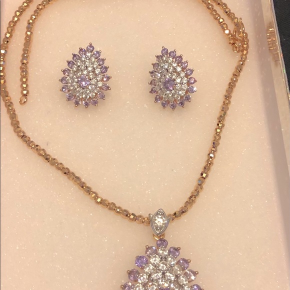 Beautiful necklace sets .. 18k gold rhodium - Picture 4 of 4